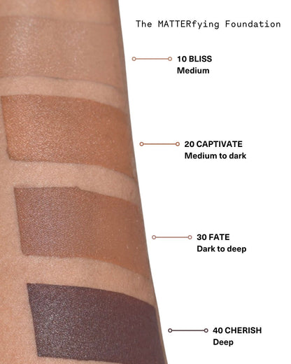 Arm swatches of The MATTERfying Foundation